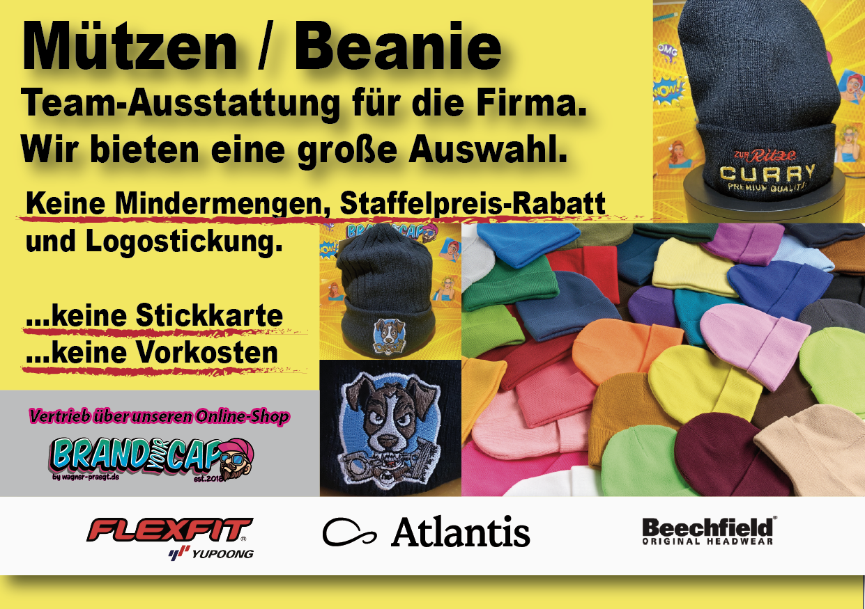 Bestickte Mützen und Beanies